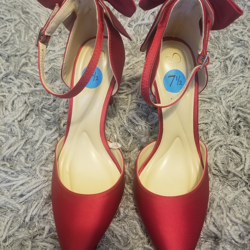Jessica Simpson Red Satin Heels